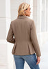 Sepia Tint Women's  Peplum Suit Jacket Blazer, Tailored Fitted Long Sleeve with Built-in Shoulder Pads, Dressy Casual for Office, Business & Everyday Wear