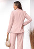 Peach Blush Women's 2 Piece Double Breasted Pantsuit — Double Breasted, Wide Leg & Structured Shoulders, Professional Dressy Pantsuit Set, Office Chic, 2026 Fall Fashion