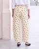 GRAPENT Women's High Rise Polka Dot Barrel Jeans | Stretch Denim, Elastic Drawstring Waist, 27