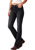 Washed Black Women's Trendy Mid Rise Bootcut Jeans — Stretchy Western Denim Pants with 90s Vintage Flare & 30.5