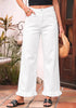 GRAPENT Women's High Waisted Ruffle Hem Wide Leg Jeans | Stretch Denim, 27.5