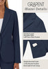 GRAPENT Women's Business Casual Blazer | Notched Lapel, Shoulder Pads, Single Button, 2 Pockets, Work Office Interview Outfits