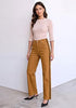 Golden Brown Women's High Waisted Straight Leg Jeans, Tuxedo Side Stripe Stretchy Denim Pants, 29