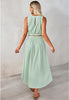 Pale Green Women's Business Suiting Crop Top High Waist Skirt Set