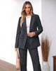 Charcoal Women's 2 Piece Double Breasted Pantsuit — Double Breasted, Wide Leg & Structured Shoulders, Professional Dressy Pantsuit Set, Office Chic, 2026 Fall Fashion