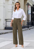 GRAPENT Women's Wide Leg Dress Pants | Pull On Closure, High Waisted, Elastic Back Waist, Front Pleated, Business Casual Office Wear