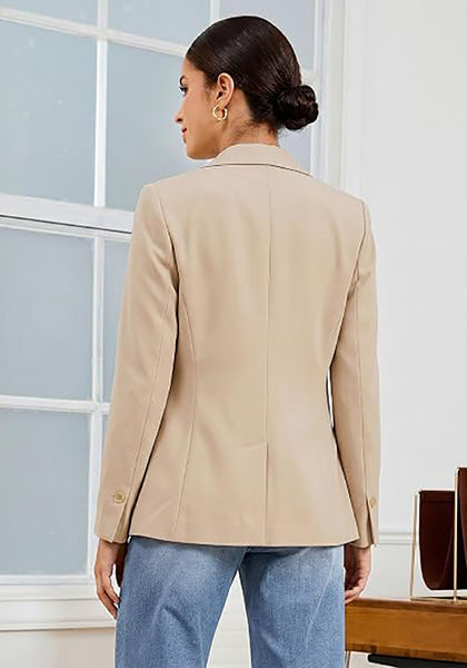 GRAPENT Women's Business Casual Blazer | Notched Lapel, Shoulder Pads, Single Button, 2 Pockets, Work Office Interview Outfits