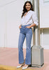 GRAPENT Women's Trendy High Rise Flare Jeans | Stretchy Denim, Wide Leg, 30.5