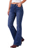Nightfall Blue Flare Jeans for Women Mid Rise Bootcut Denim Pants Distressed Stretchy Retro Y2K Washed Date Night Outfit Nashville Western Style