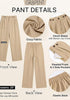 GRAPENT Women's High Waisted Wide Leg Work Pants | Elastic Back Waist, Front Pleated, Business Casual Office Outfits