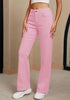 Orchid Pink Mid-Waisted Stretchable Straight Leg Denim Jeans