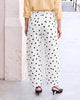 GRAPENT Women's High Rise Polka Dot Barrel Jeans | Stretch Denim, Elastic Drawstring Waist, 27