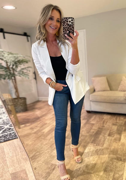 White best sale blazer casual