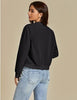 Black Women's Casual Fully Buttoned Jackets Baseball Collar Front Pocket Moderate Fit Slight Stretch.