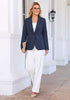 GRAPENT Women's Business Casual Blazer | Notched Lapel, Shoulder Pads, Single Button, 2 Pockets, Work Office Interview Outfits