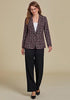 Black & Wine Red Women's Plaid Tweed Work Blazer | Long Sleeve Notched Lapel Jacket, Fully Lined, Shoulder Pads, Single Button, 2 Pockets – Office, Interview, Business Casual
