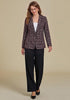 GRAPENT Women's Tweed Plaid Blazer | Notched Lapel, Fully Lined, Shoulder Pads, Single Button, 2 Pockets, Interview Office Business Casual