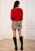 Sand Leopard Print Mini Skirt for Women High Waist Stretchy 90s Animal Print Short Skirt Fall Country Concert Outfit Western Style