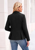 Black Women's  Peplum Suit Jacket Blazer, Tailored Fitted Long Sleeve with Built-in Shoulder Pads, Dressy Casual for Office, Business & Everyday Wear
