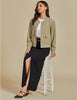 Pale Olive Green Women's Casual Fully Buttoned Jackets Baseball Collar Front Pocket Moderate Fit Slight Stretch.