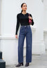 GRAPENT Women's High Rise Wide Leg Jeans | Stretchy Denim, Adjustable Cinch Waist, 30