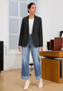 GRAPENT Women's Business Casual Blazer | Notched Lapel, Shoulder Pads, Single Button, 2 Pockets, Work Office Interview Outfits