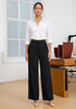 GRAPENT Women's High Waisted Wide Leg Work Pants | Elastic Back Waist, Front Pleated, Business Casual Office Outfits