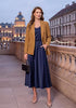 Brown Women's Notched Lapel Blazer, Single Button Shoulder Pads Suit Jacket, Long Sleeve Business Casual Work Office Blazer with Pockets & Back Slit