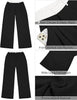 Black & White Block Women's High Waisted Wide Leg Business Work Pants