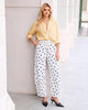 GRAPENT Women's High Rise Polka Dot Barrel Jeans | Stretch Denim, Elastic Drawstring Waist, 27
