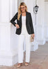 GRAPENT Women's Business Casual Blazer | Notched Lapel, Shoulder Pads, Single Button, 2 Pockets, Work Office Interview Outfits