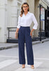 GRAPENT Women's Wide Leg Dress Pants | Pull On Closure, High Waisted, Elastic Back Waist, Front Pleated, Business Casual Office Wear