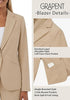GRAPENT Women's Business Casual Blazer | Notched Lapel, Shoulder Pads, Single Button, 2 Pockets, Work Office Interview Outfits