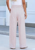 Women’s Striped Wide Leg Pants Causal Elastic High Waist Full Length Trousers with Pockets