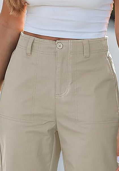 Women's Comfy High Waist Wide Leg Tailored Relaxed Fit Daily Wear Pants