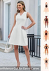 LookbookStore Women's Cream White Elegant Classy Summer Dresses 2026 Spring A Line Business Casual Work Graduation Cocktail Short Dress