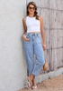 LookbookStore Roadnight Blue Barrel Jeans for Women Chic Retro High Waist Loose Cropped Denim Pants with Utility Patch Pockets