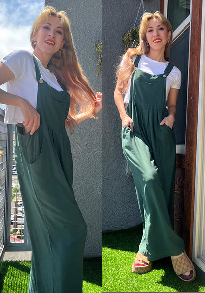 Evergreen Women's Vintage Summer Outfits Loose Wide Leg Overalls