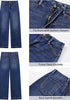 Dark Atlantic Blue Women's High Waisted Wide Leg Jeans with Comfort Stretch and Functional Pockets