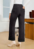 Washed Black Women's Fashionable High Waisted Wide Leg Jeans Casual Jeans Versatile for Commuting