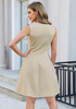 LookbookStore Women's Light Beige Elegant Classy Summer Dresses 2026 Spring A Line Business Casual Work Graduation Cocktail Short Dress