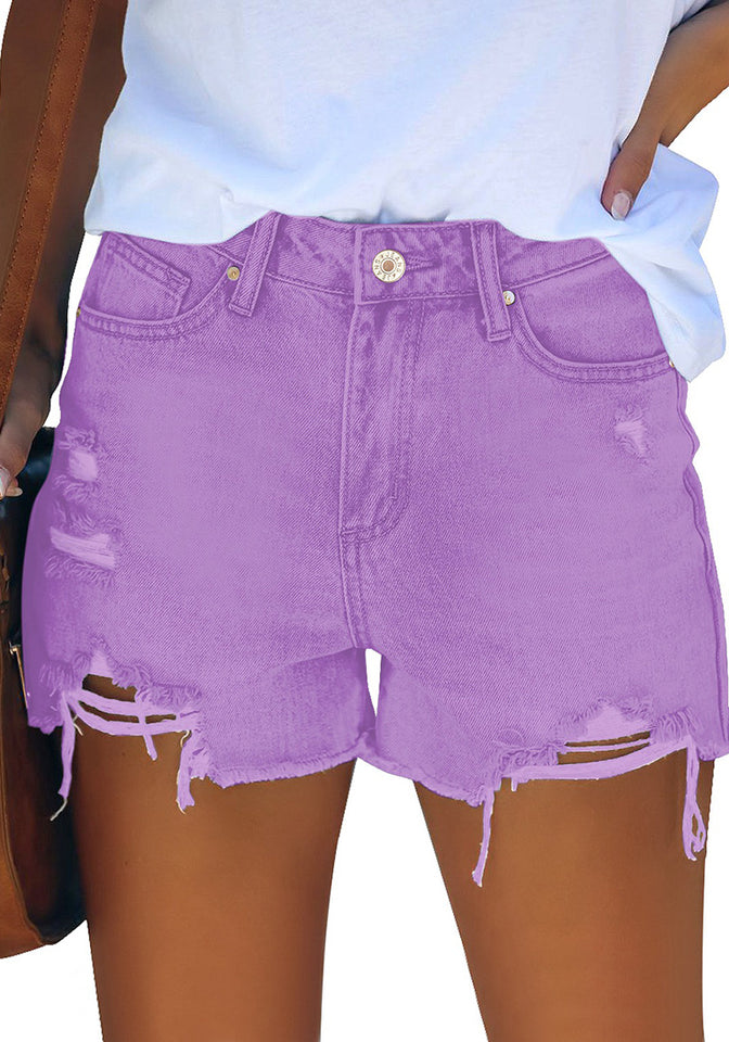Nuon by Westside Purple Paperbag Waist Shorts