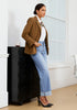 Lakeside Blue Women's Fashionable High Waisted Wide Leg Jeans Casual Jeans Versatile for Commuting