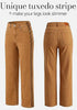 Golden Brown Women's High Waisted Straight Leg Jeans, Tuxedo Side Stripe Stretchy Denim Pants, 29