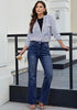 GRAPENT Women's Trendy High Rise Flare Jeans | Stretchy Denim, Wide Leg, 30.5