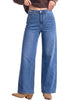 GRAPENT Women's High Waisted Wide Leg Baggy Jeans | Stretchy Denim, Adjustable Cinched Waist, 30