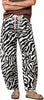 GRAPENT Women's High Waisted Zebra Print Barrel Jeans | Stretchy Denim, Drawstring Elastic Waist, Pull On, 27