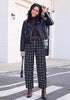 GRAPENT Women's High Waisted Plaid Barrel Pants | Tapered Wide Leg, Elastic Drawstring Waist, Front Pockets, Work Office Casual Fall Outfits