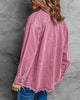 Lilac Rose Button-Up Oversized Women's Denim Shacket