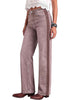 Pecan Brown Women's High Waisted Straight Leg Jeans, Tuxedo Side Stripe Stretchy Denim Pants, 29